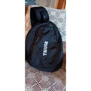 Thule Sweden black tiny white dots sling backpack with carry handle